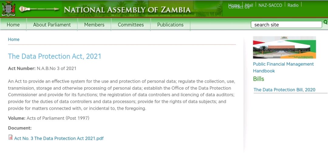 赞比亚《数据保护法（2021）》加强保护和规范个人数据处理